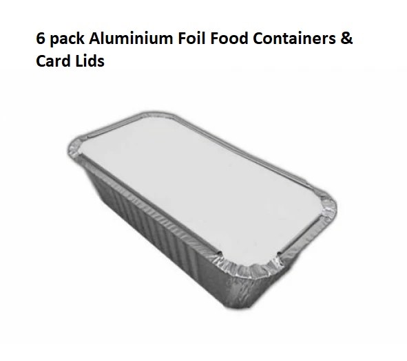 6 Pack Foil Containers with lid